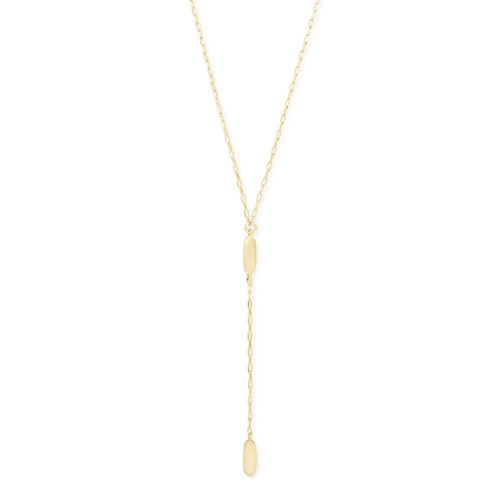 NWT Kendra Scott Fern Y 14K Gold Lariat Drop Necklace